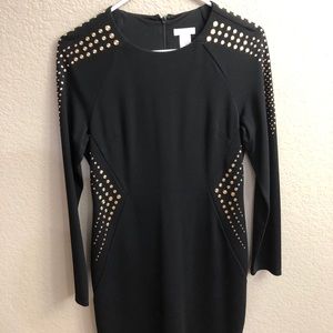 Black dress with gold studs